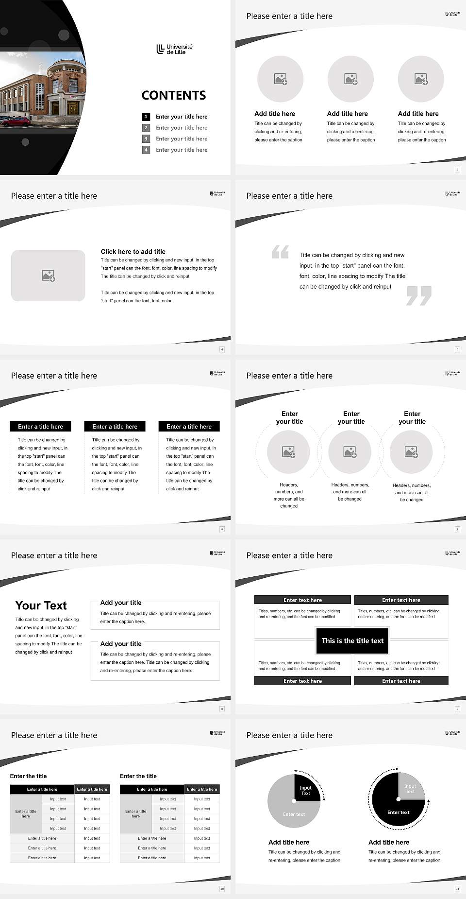 University of Lille Course/Courseware Creation PPT Template4:3 ratio PPT effect preview image2