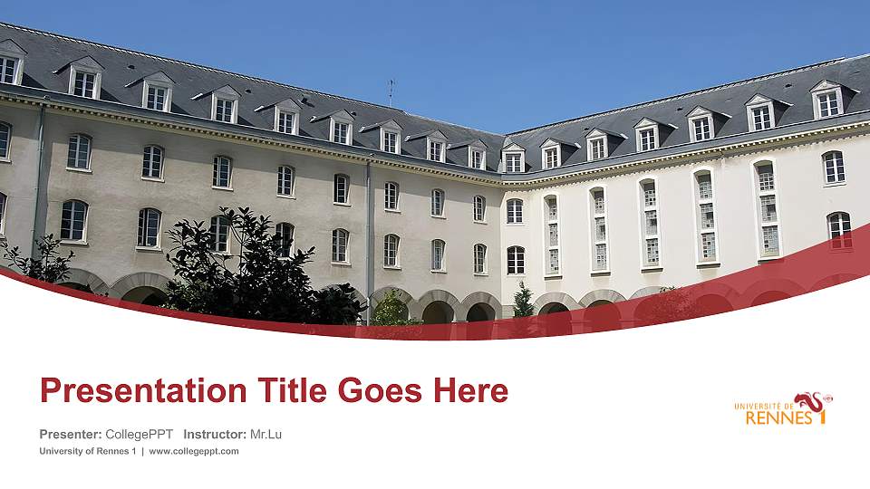 University of Rennes 1 Course/Courseware Creation PPT Template16:9 ratio PPT effect preview image