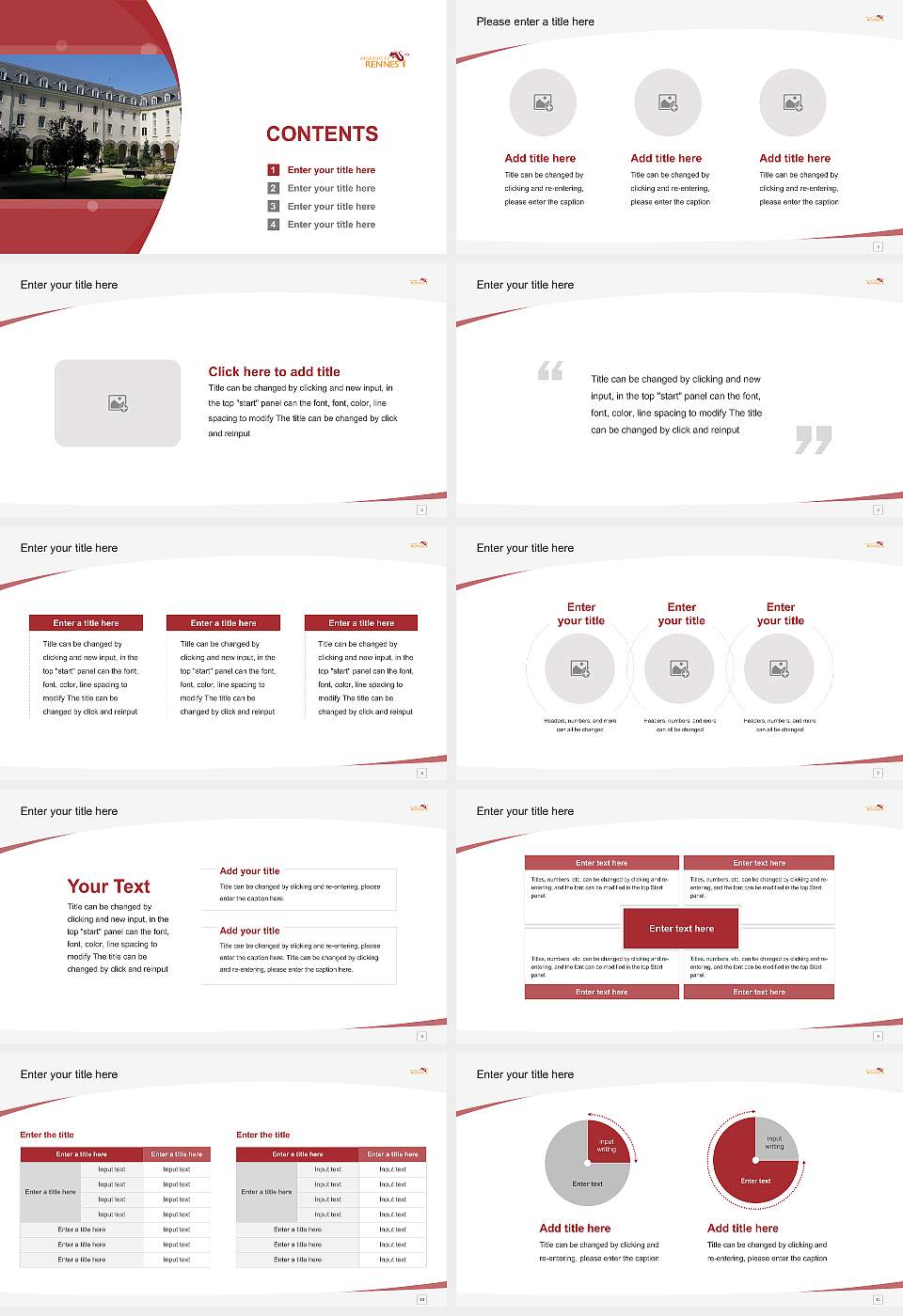 University of Rennes 1 Course/Courseware Creation PPT Template16:9 ratio PPT effect preview image2
