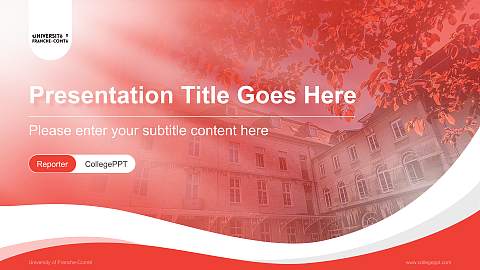 University of Franche-Comté Lecture Sharing and Networking Event PPT Template