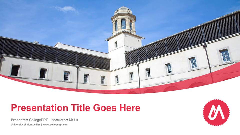 University of Montpellier Course/Courseware Creation PPT Template16:9 ratio PPT effect preview image