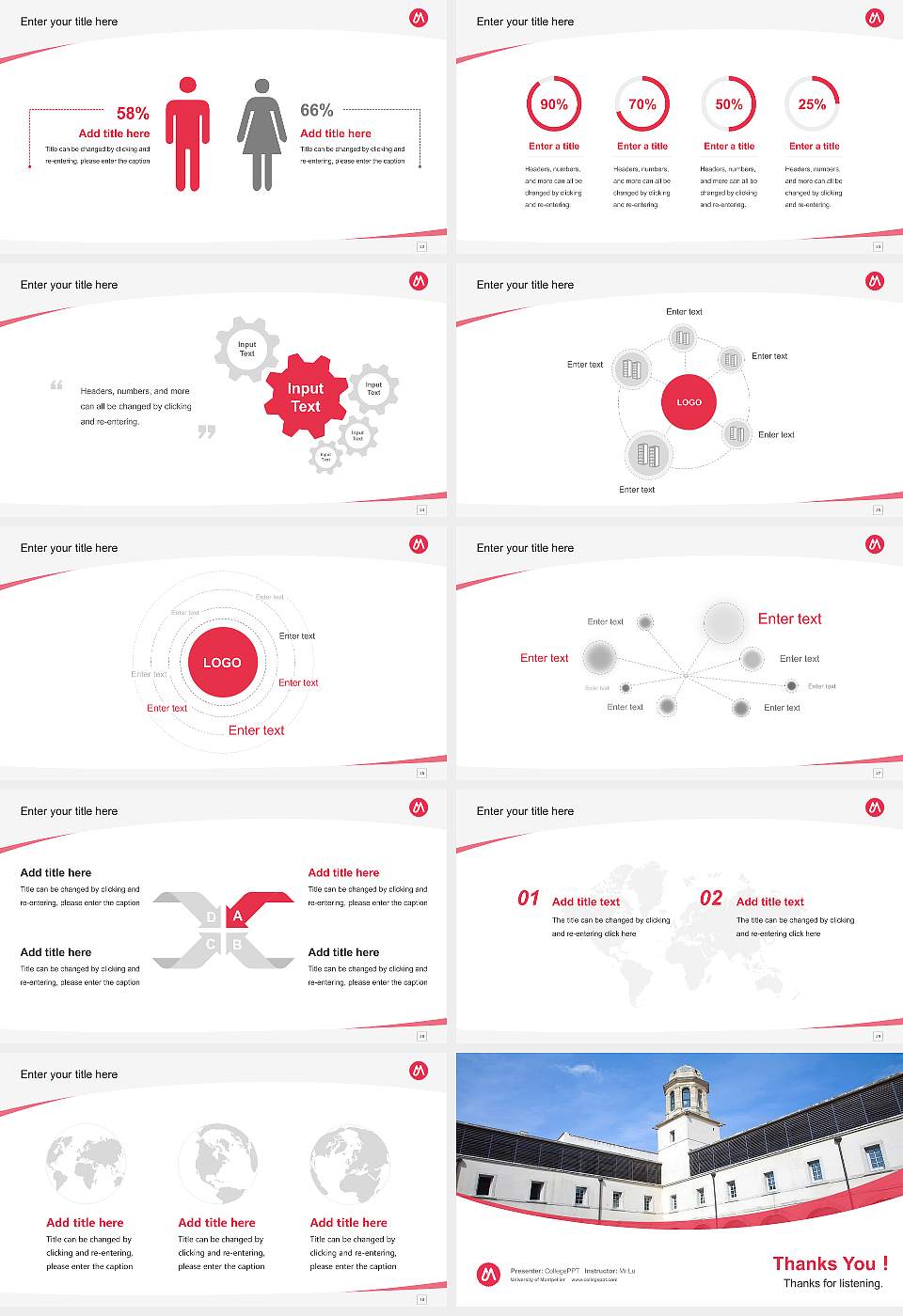 University of Montpellier Course/Courseware Creation PPT Template16:9 ratio PPT effect preview image4