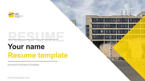 University of Technology of Compiègne Resume PPT Template