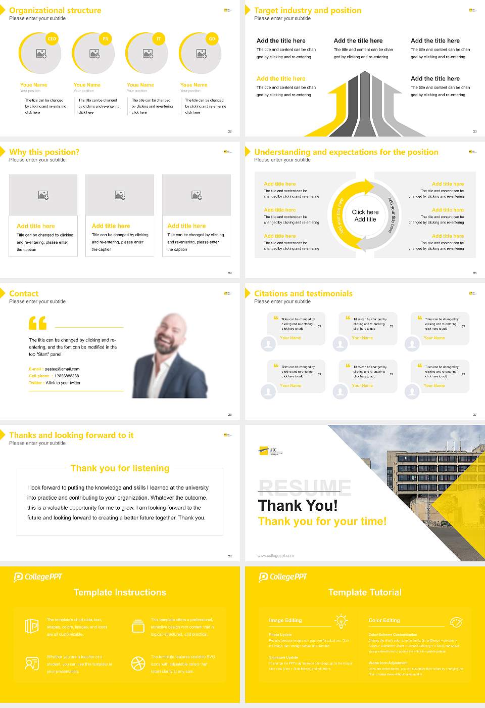 University of Technology of Compiègne Resume PPT Template16:9 ratio PPT effect preview image4