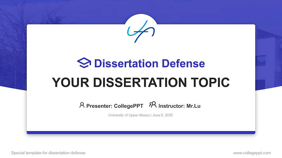 University of Upper Alsace Graduation Thesis Defense PPT Template16:9 ratio PPT effect preview image