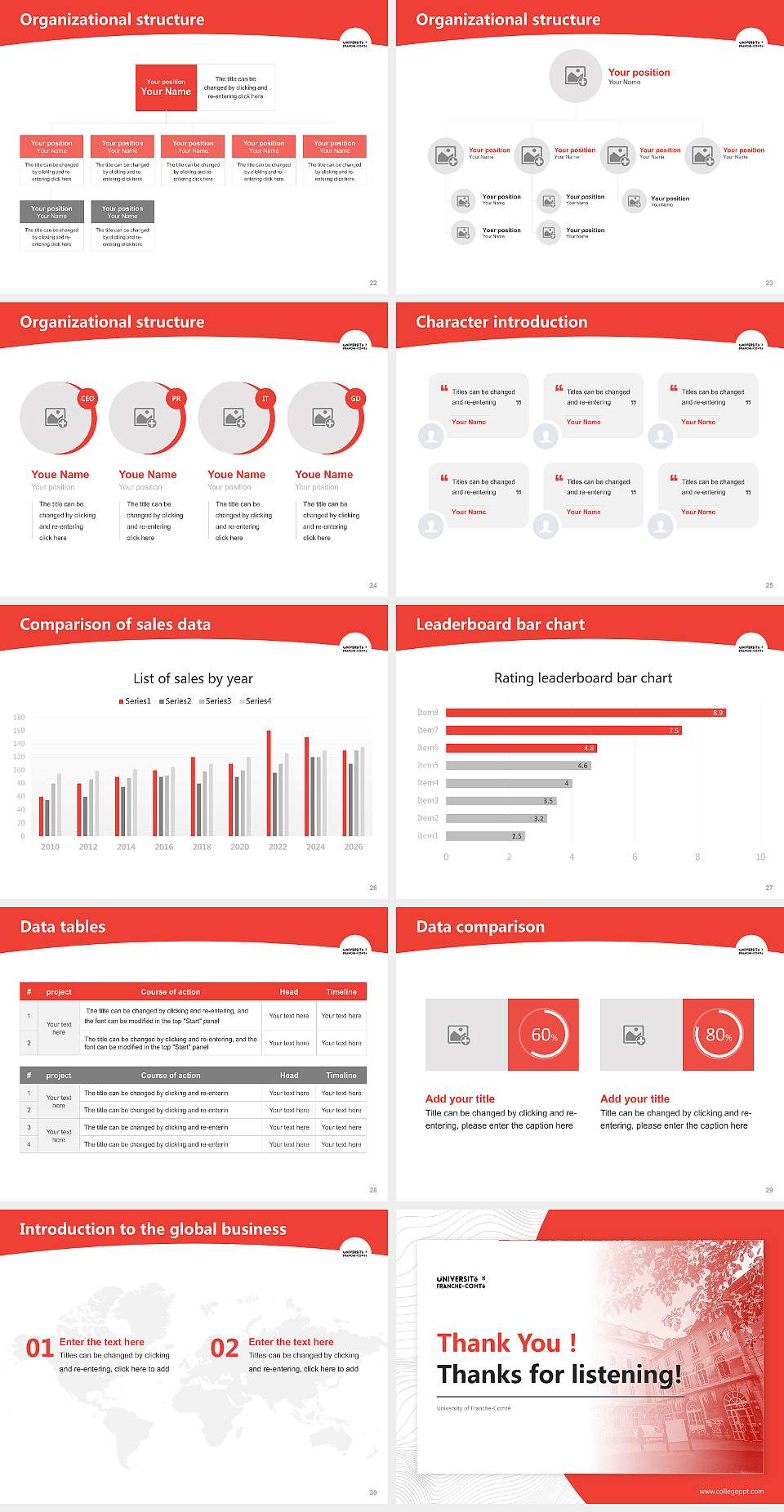 University of Franche-Comté Academic Presentation/Research Findings Report PPT Template4:3 ratio PPT effect preview image4