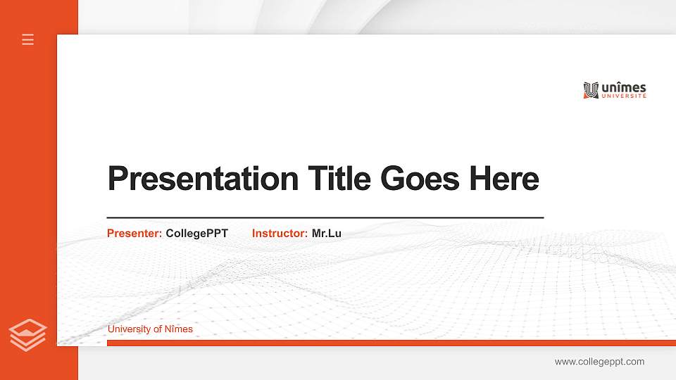 University of Nîmes Thesis Proposal/Graduation Defense PPT Template16:9 ratio PPT effect preview image