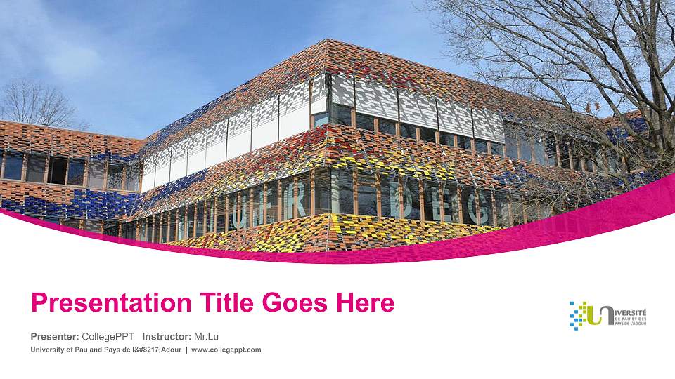 University of Pau and Pays de l’Adour Course/Courseware Creation PPT Template16:9 ratio PPT effect preview image