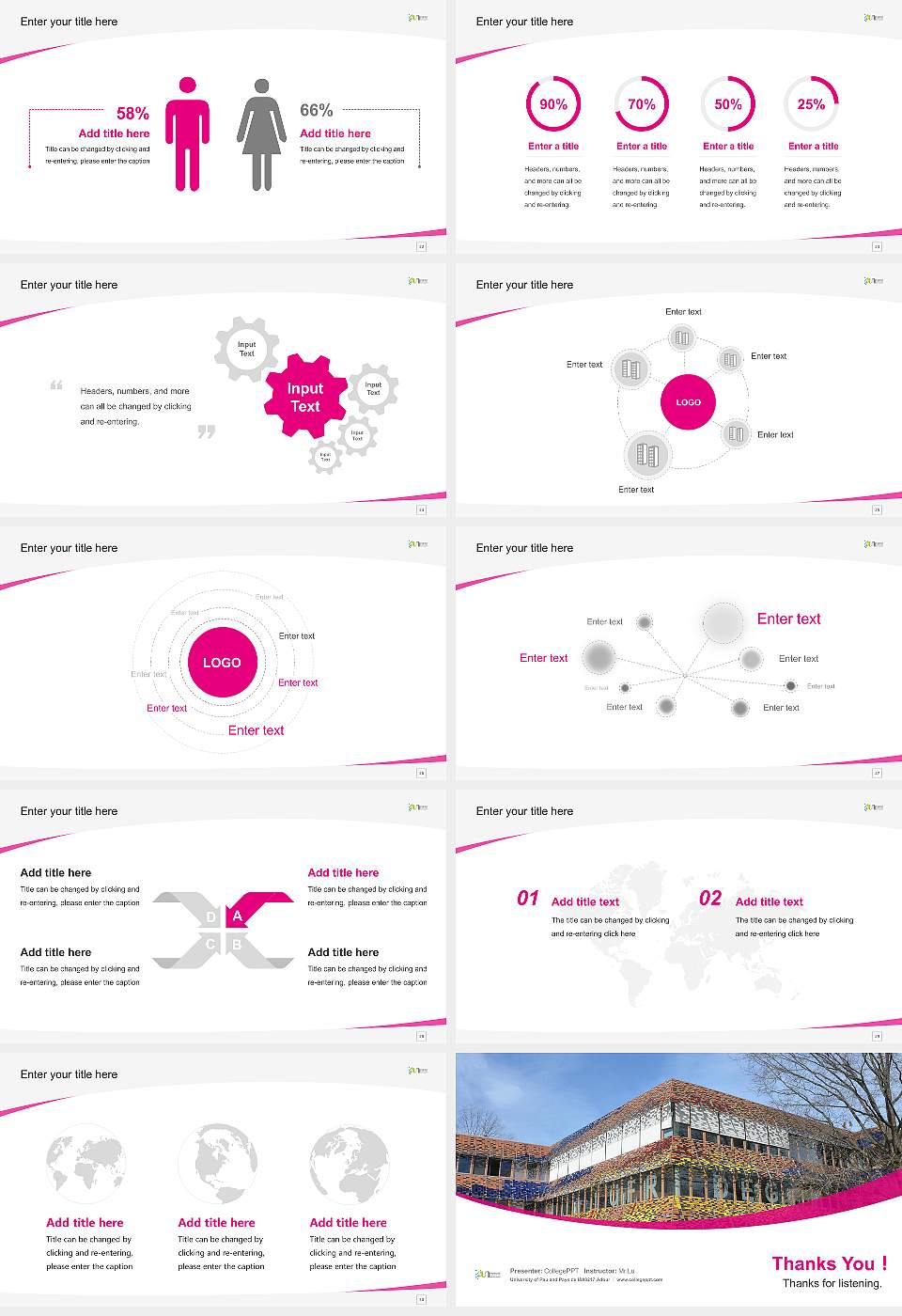 University of Pau and Pays de l’Adour Course/Courseware Creation PPT Template16:9 ratio PPT effect preview image4