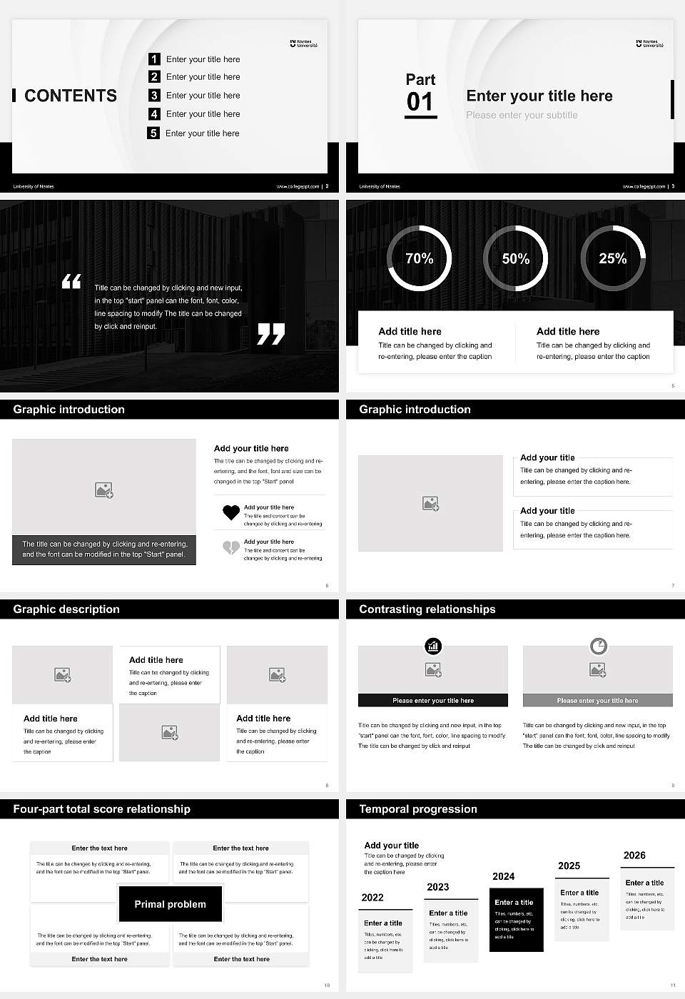 University of Nantes Thesis Proposal/Graduation Defense PPT Template16:9 ratio PPT effect preview image2