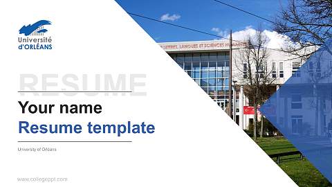 University of Orléans Resume PPT Template