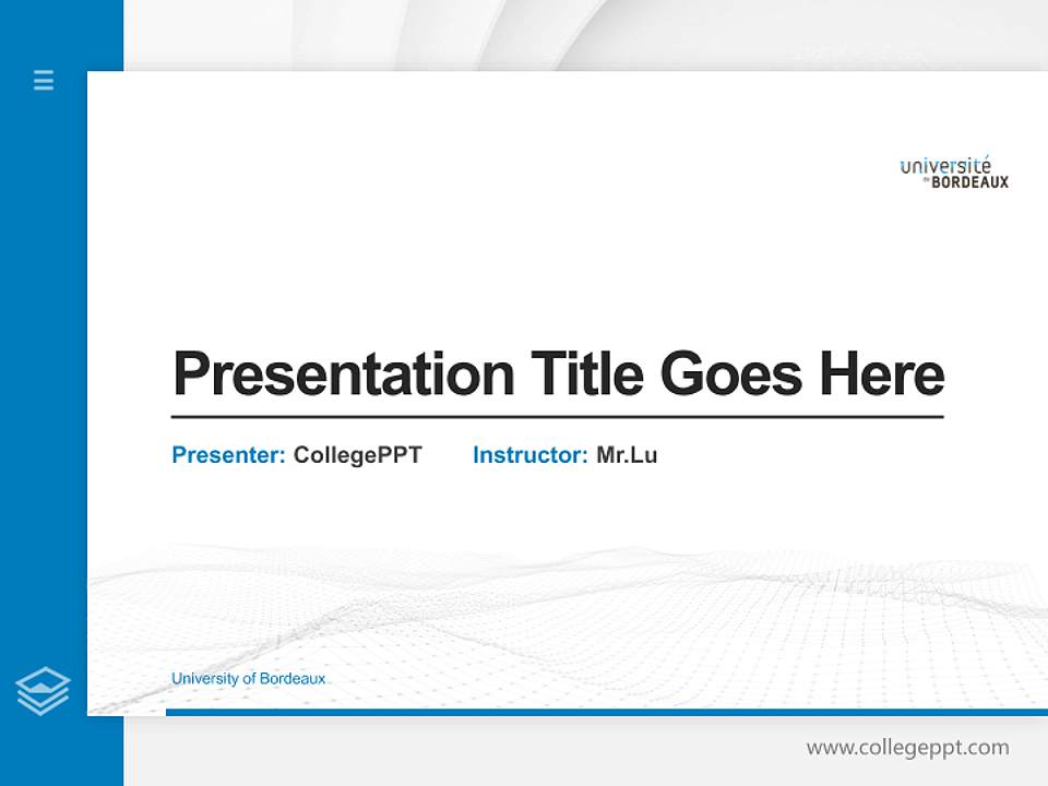 University of Bordeaux Thesis Proposal/Graduation Defense PPT Template4:3 ratio PPT effect preview image5