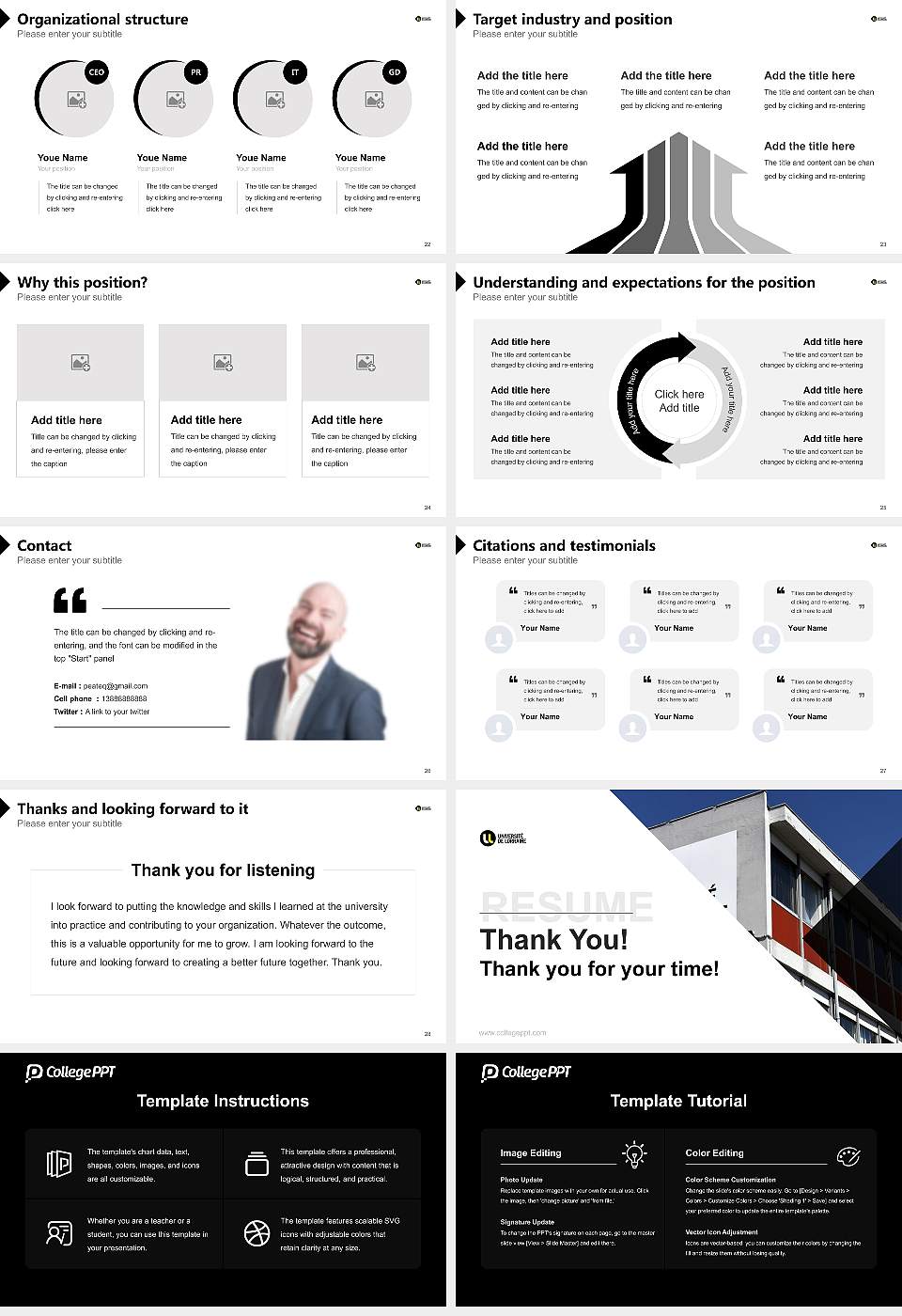 University of Lorraine Resume PPT Template16:9 ratio PPT effect preview image4