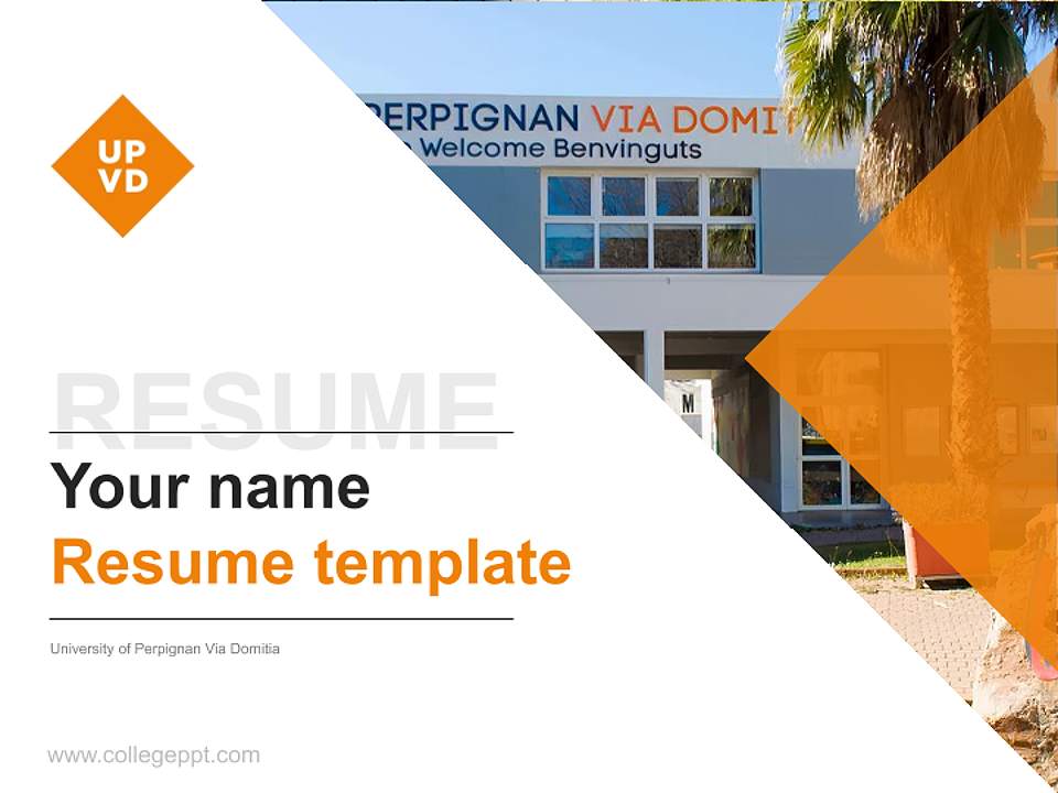 University of Perpignan Via Domitia Resume PPT Template4:3 ratio PPT effect preview image5