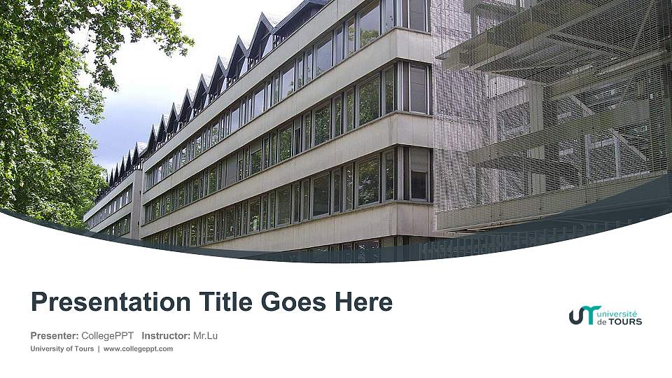 University of Tours Course/Courseware Creation PPT Template16:9 ratio PPT effect preview image