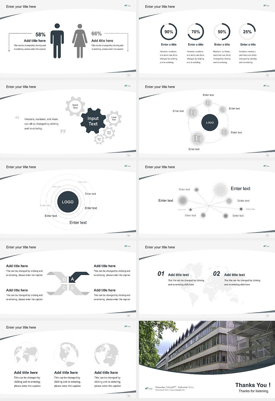 University of Tours Course/Courseware Creation PPT Template16:9 ratio PPT effect preview image4