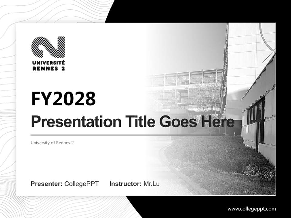 University of Rennes 2 Academic Presentation/Research Findings Report PPT Template4:3 ratio PPT effect preview image5