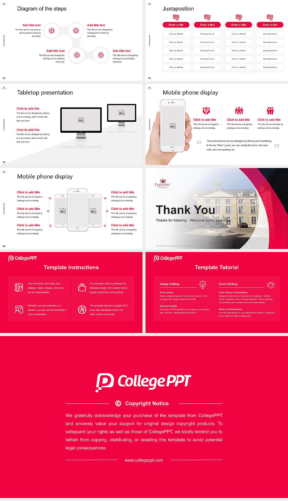 University of Poitiers Competition/Entrepreneurship Contest PPT Template16:9 ratio PPT effect preview image9