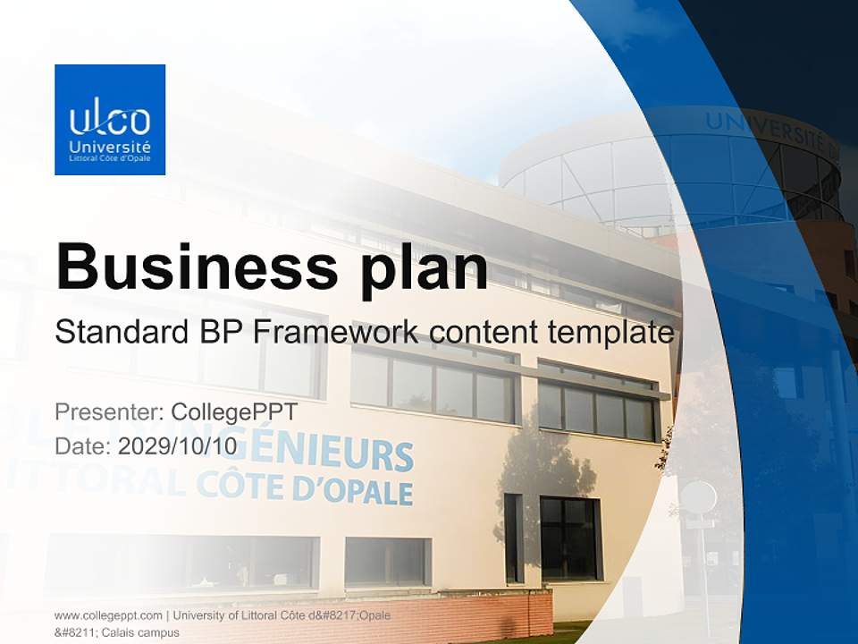University of Littoral Côte d’Opale – Calais campus Competition/Entrepreneurship Contest PPT Template4:3 ratio PPT effect preview image9
