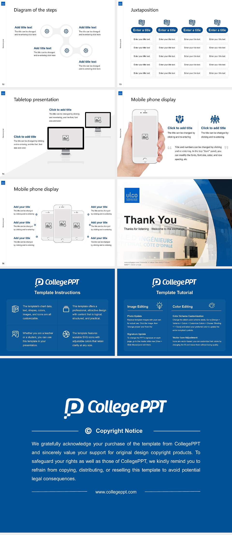 University of Littoral Côte d’Opale – Calais campus Competition/Entrepreneurship Contest PPT Template4:3 ratio PPT effect preview image9