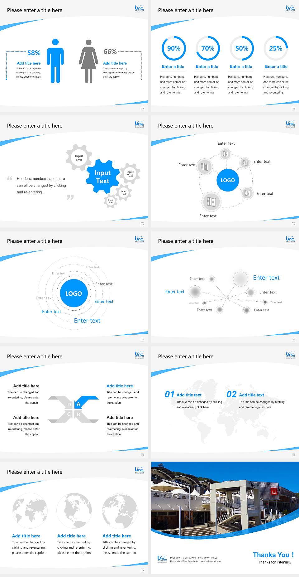 University of New Caledonia Course/Courseware Creation PPT Template4:3 ratio PPT effect preview image4