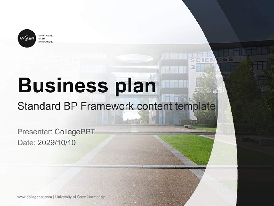 University of Caen Normandy Competition/Entrepreneurship Contest PPT Template4:3 ratio PPT effect preview image9