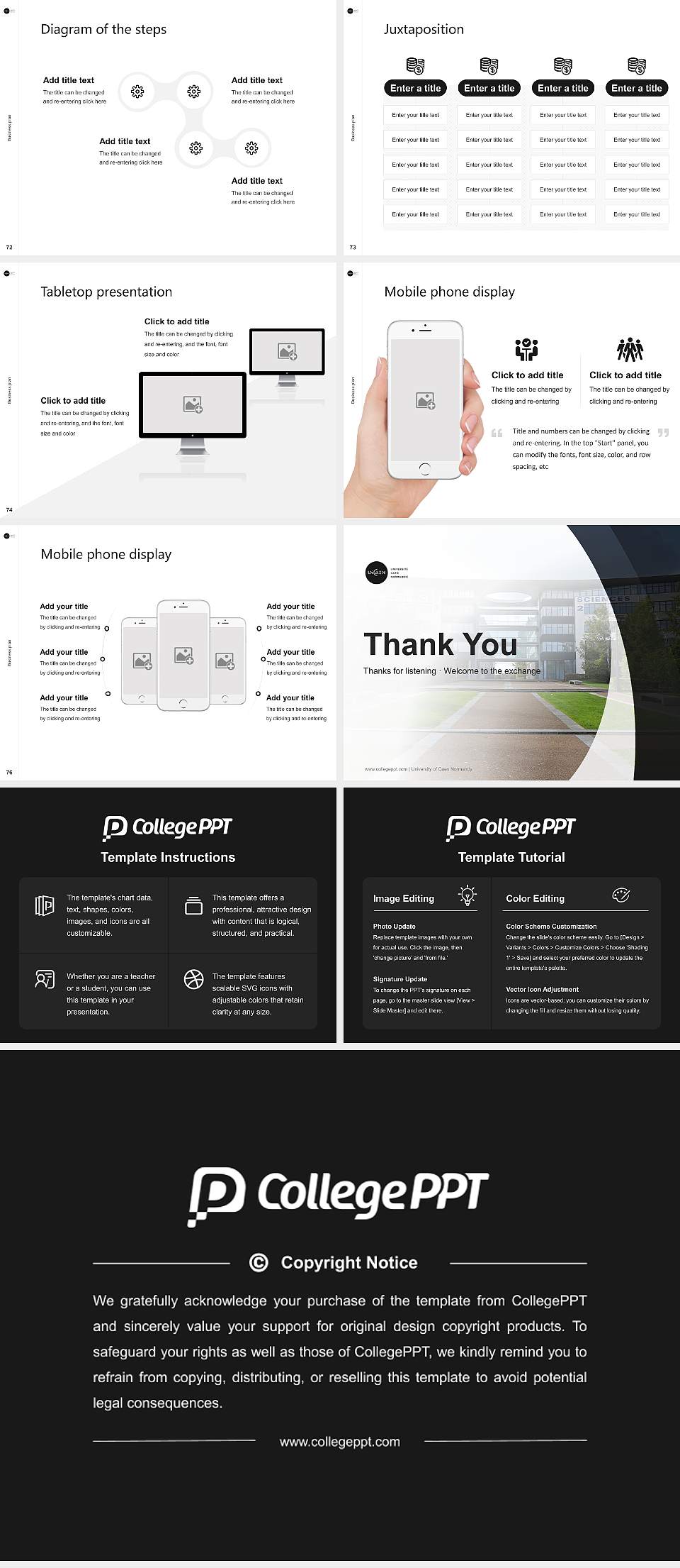 University of Caen Normandy Competition/Entrepreneurship Contest PPT Template4:3 ratio PPT effect preview image9