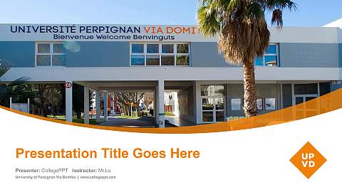 University of Perpignan Via Domitia Course/Courseware Creation PPT Template