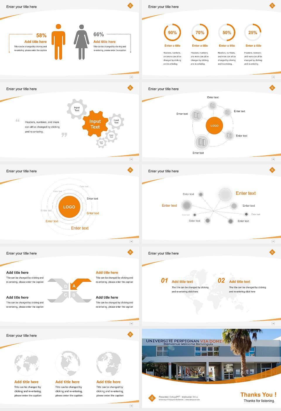 University of Perpignan Via Domitia Course/Courseware Creation PPT Template16:9 ratio PPT effect preview image4