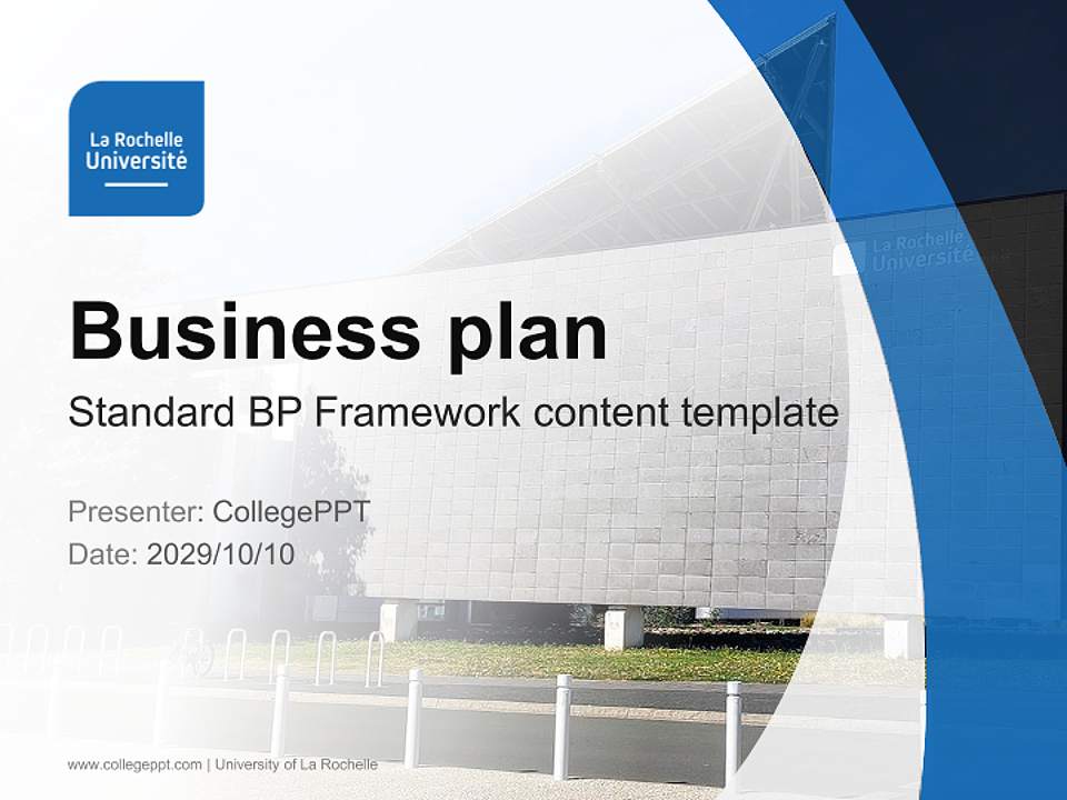 University of La Rochelle Competition/Entrepreneurship Contest PPT Template4:3 ratio PPT effect preview image9