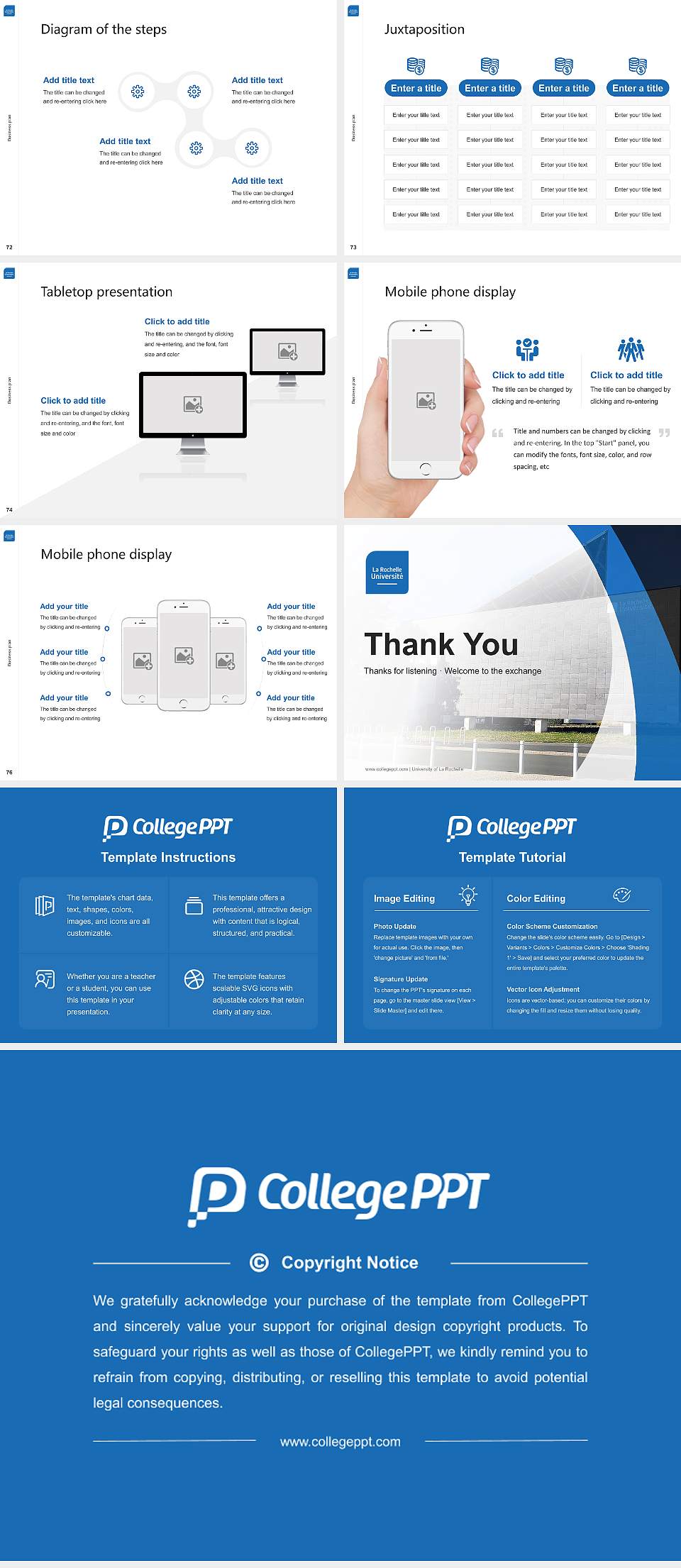 University of La Rochelle Competition/Entrepreneurship Contest PPT Template4:3 ratio PPT effect preview image9