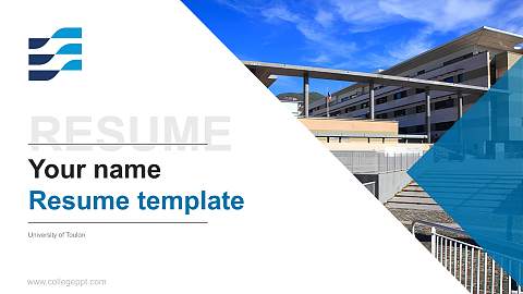 University of Toulon Resume PPT Template