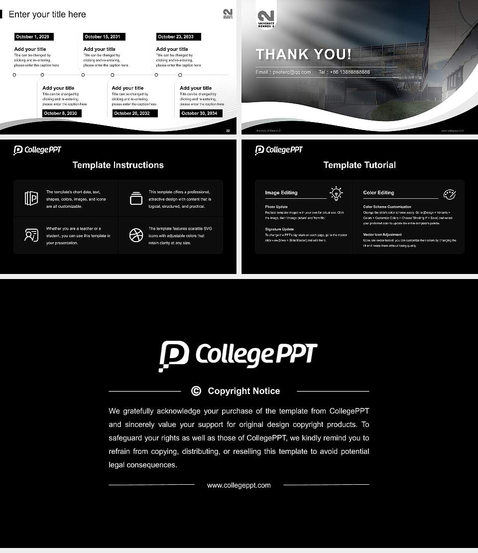 University of Rennes 2 Lecture Sharing and Networking Event PPT Template16:9 ratio PPT effect preview image4