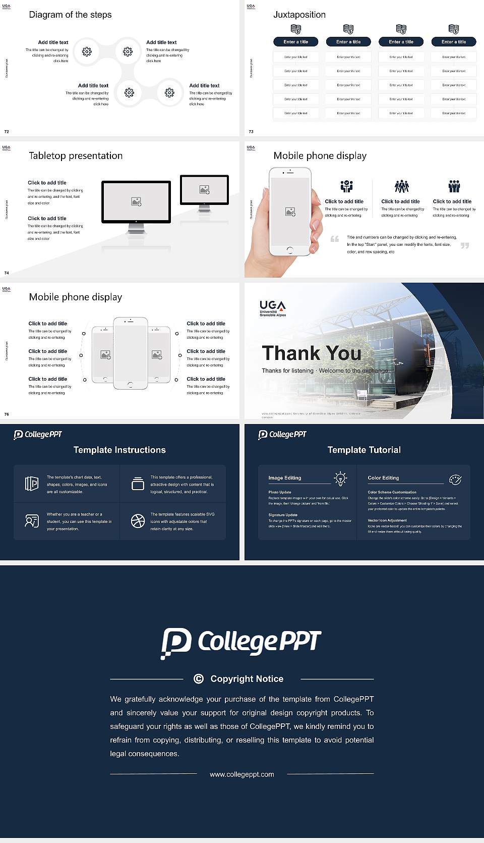 University of Grenoble Alpes – Valence campus Competition/Entrepreneurship Contest PPT Template16:9 ratio PPT effect preview image9