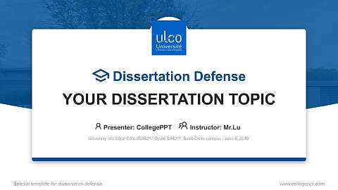 University of Littoral Côte d’Opale – Saint-Omer campus Graduation Thesis Defense PPT Template
