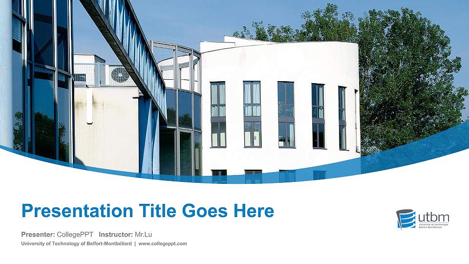 University of Technology of Belfort-Montbéliard Course/Courseware Creation PPT Template16:9 ratio PPT effect preview image