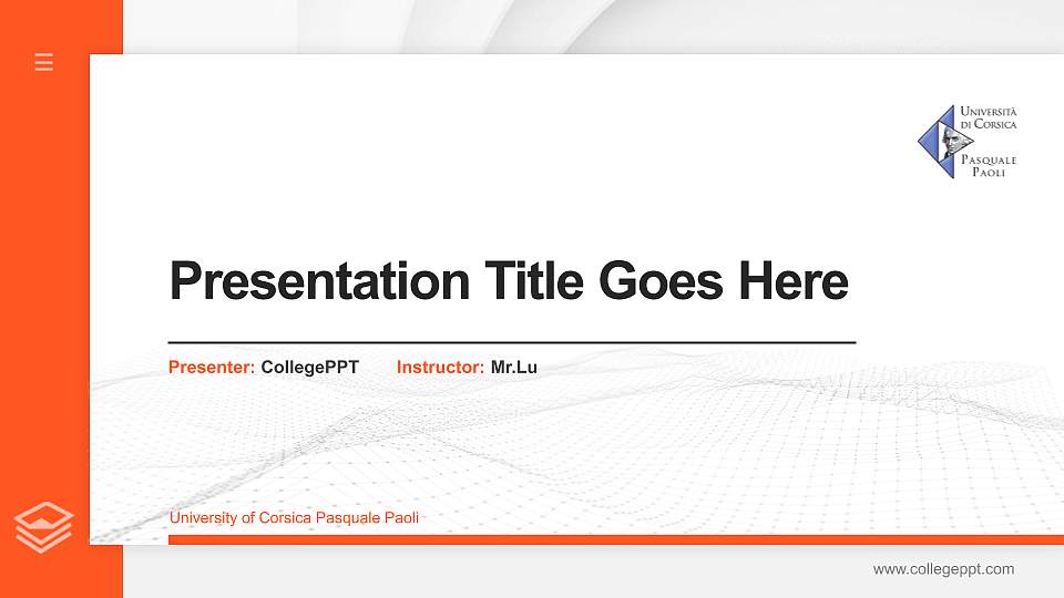 University of Corsica Pasquale Paoli Thesis Proposal/Graduation Defense PPT Template16:9 ratio PPT effect preview image