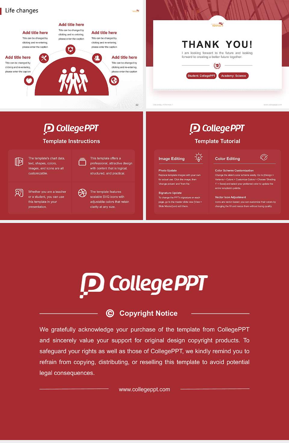 University of Rennes 1 National Scholarship Defense PPT Template4:3 ratio PPT effect preview image4