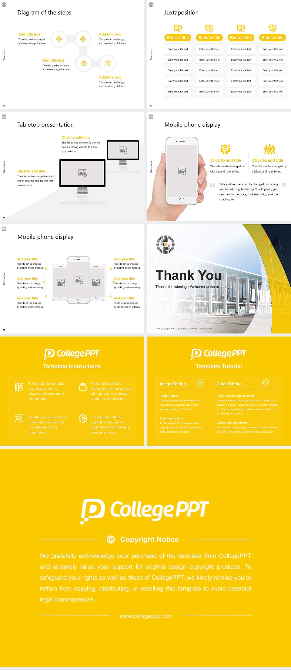 University of Toulouse III – Paul Sabatier Competition/Entrepreneurship Contest PPT Template4:3 ratio PPT effect preview image9