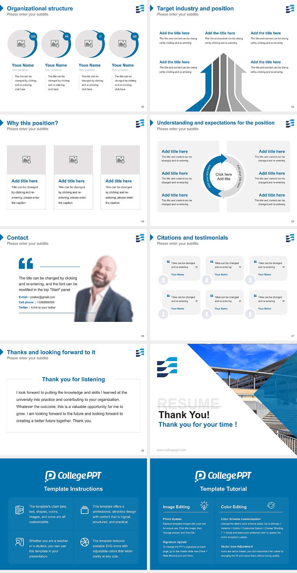 University of Toulon Resume PPT Template4:3 ratio PPT effect preview image4