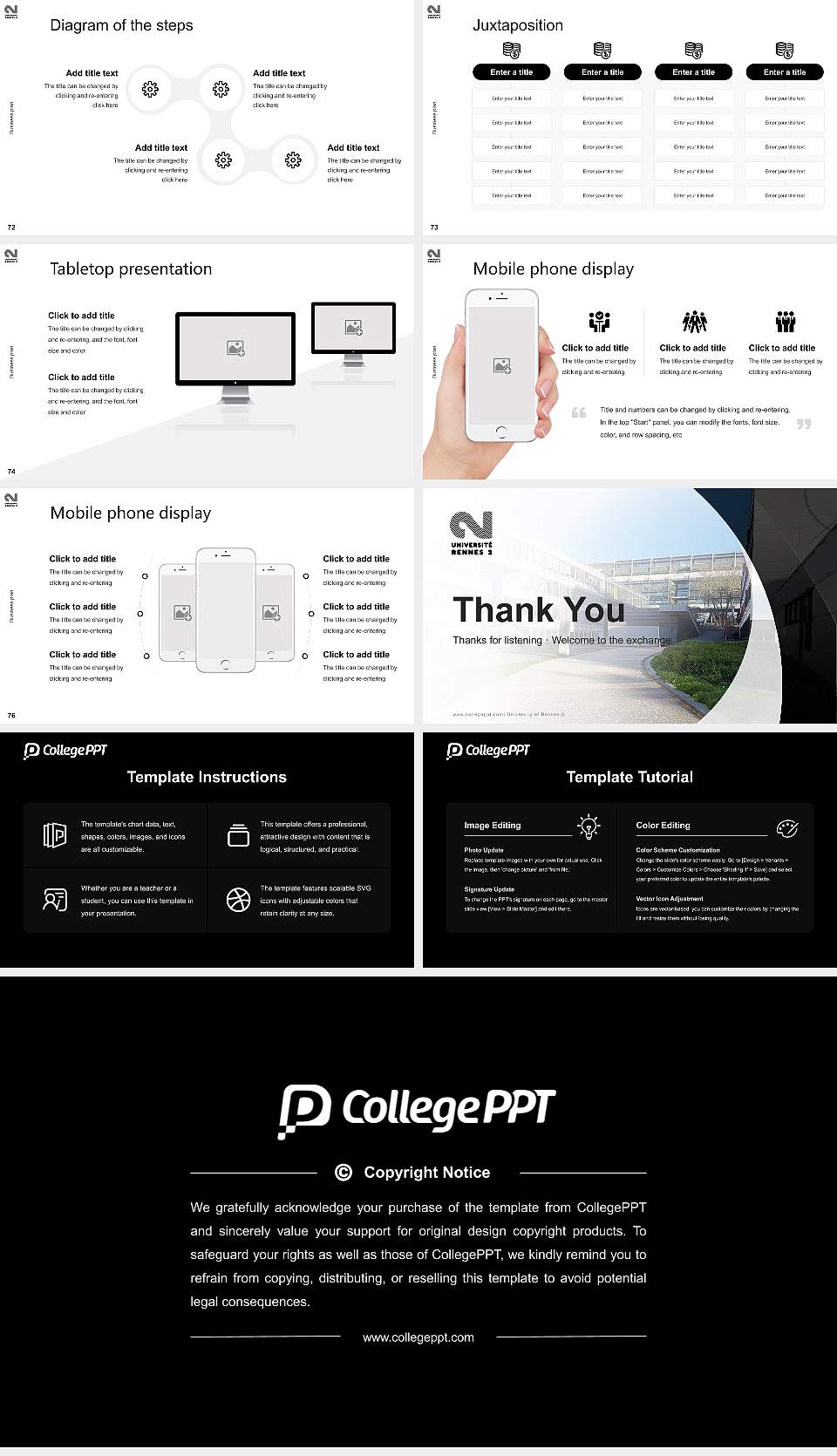 University of Rennes 2 Competition/Entrepreneurship Contest PPT Template16:9 ratio PPT effect preview image9