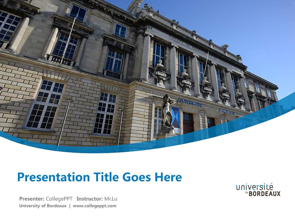 University of Bordeaux Course/Courseware Creation PPT Template4:3 ratio PPT effect preview image5