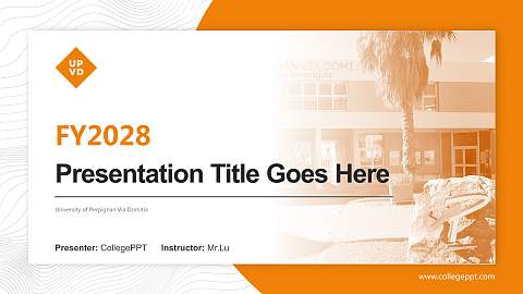 University of Perpignan Via Domitia Academic Presentation/Research Findings Report PPT Template