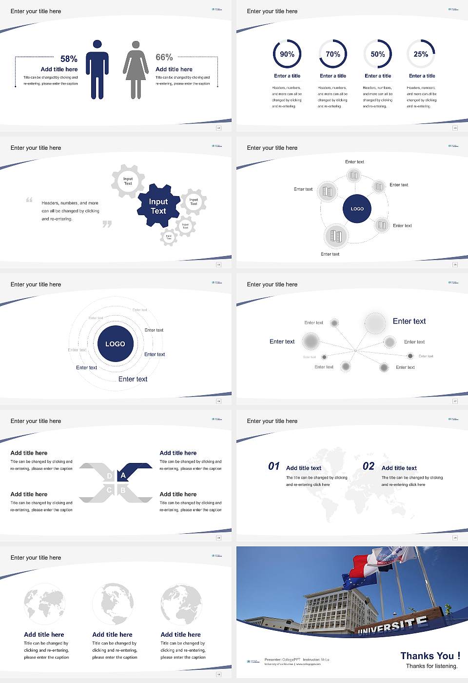 University of La Réunion Course/Courseware Creation PPT Template16:9 ratio PPT effect preview image4