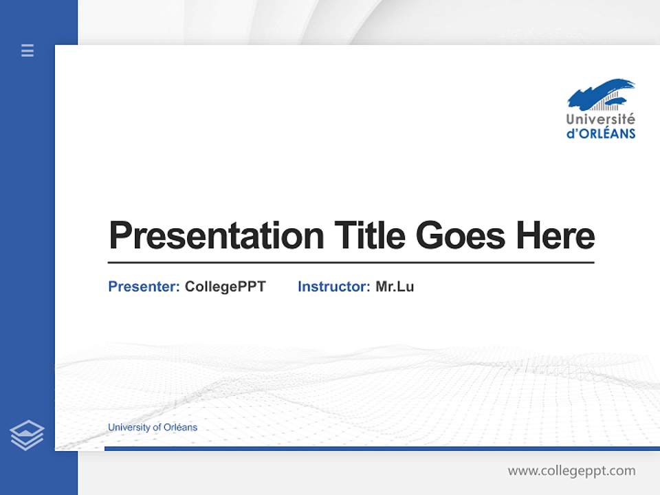 University of Orléans Thesis Proposal/Graduation Defense PPT Template4:3 ratio PPT effect preview image5