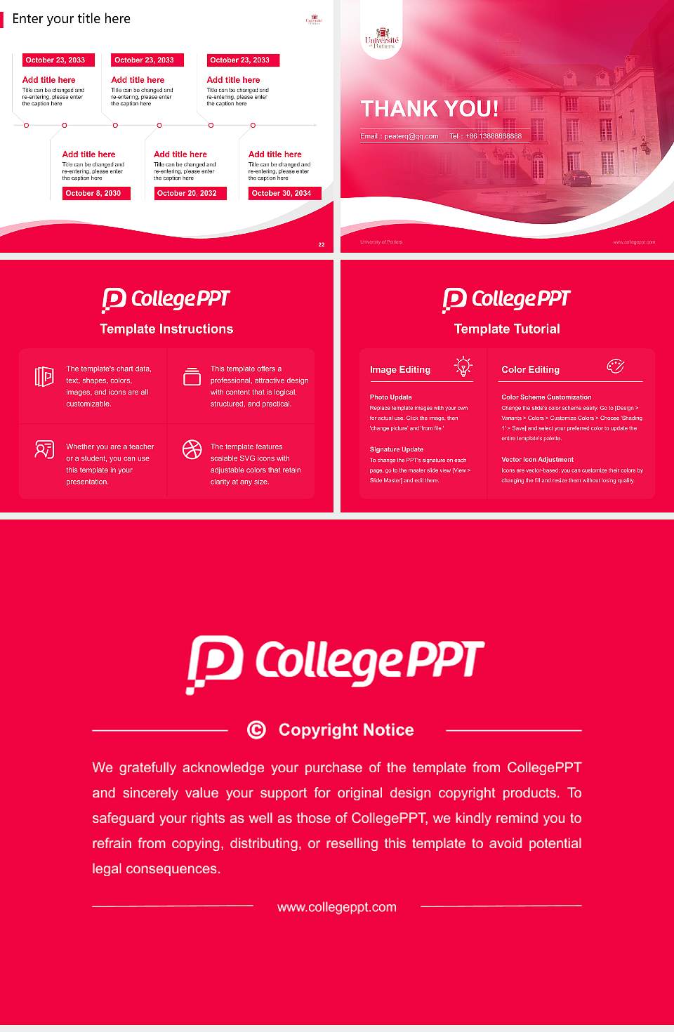 University of Poitiers Lecture Sharing and Networking Event PPT Template4:3 ratio PPT effect preview image4