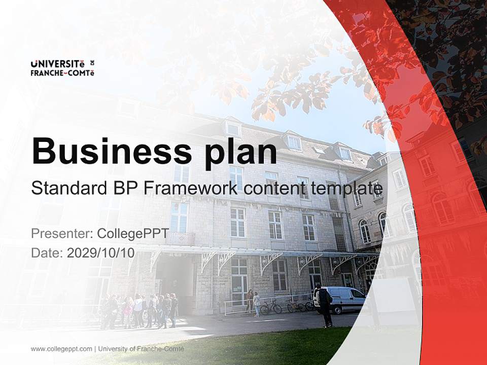 University of Franche-Comté Competition/Entrepreneurship Contest PPT Template4:3 ratio PPT effect preview image9