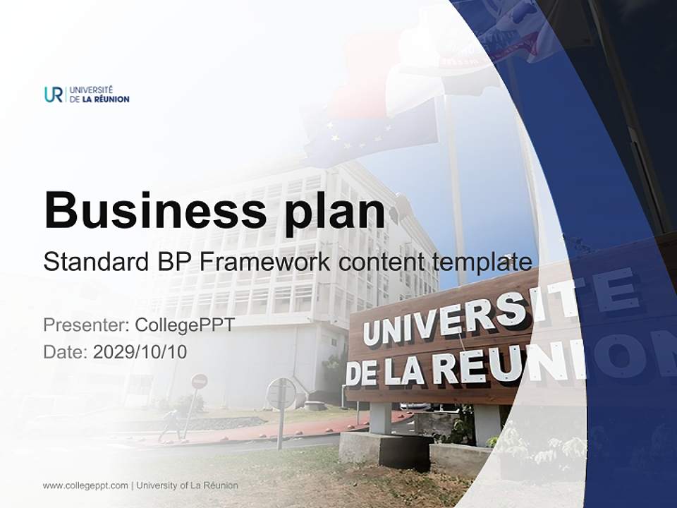 University of La Réunion Competition/Entrepreneurship Contest PPT Template4:3 ratio PPT effect preview image9