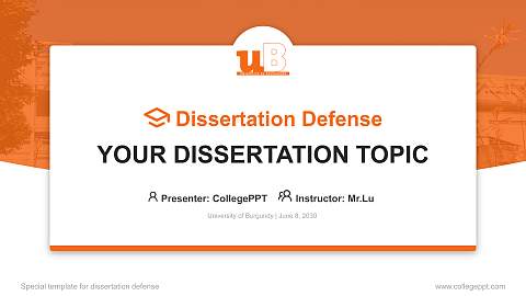 University of Burgundy Graduation Thesis Defense PPT Template