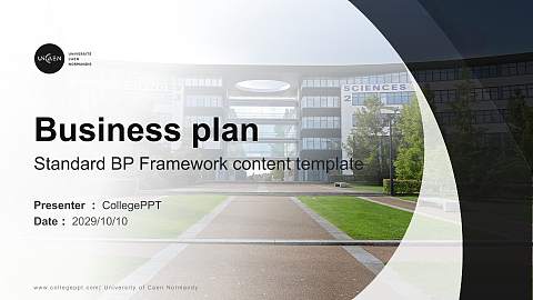 University of Caen Normandy Competition/Entrepreneurship Contest PPT Template